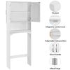 9" Width Wooden Over The Toilet Bathroom Storage Cabinets with Door; White