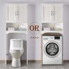 9" Width Wooden Over The Toilet Bathroom Storage Cabinets with Door; White